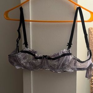 Victoria’s Secret Lace Balconet Bra from Dream Angels Collection; purple & navy